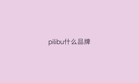 pilibu什么品牌