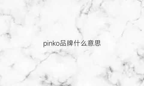 pinko品牌什么意思