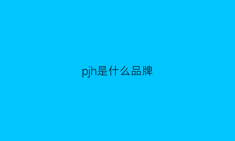 pjh是什么品牌(plh是什么牌子)