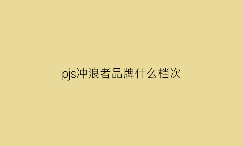 pjs冲浪者品牌什么档次(冲浪者啥意思)