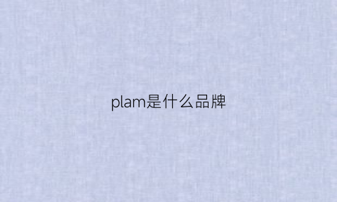 plam是什么品牌(plamax是什么牌子)