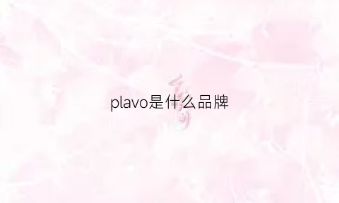 plavo是什么品牌(plow是什么牌子)