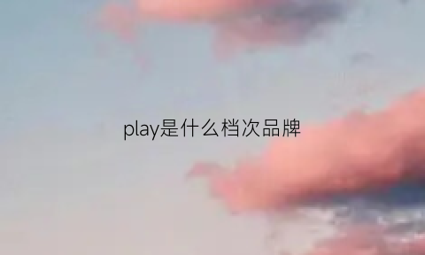 play是什么档次品牌