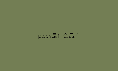 ploey是什么品牌