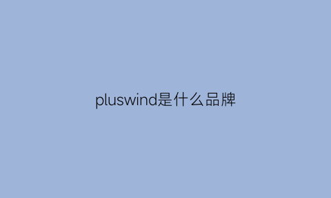 pluswind是什么品牌(plus是什么牌子)