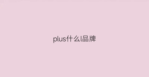 plus什么l品牌