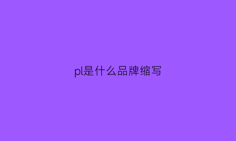 pl是什么品牌缩写(polo是什么牌子)