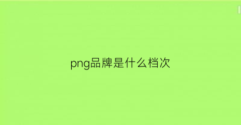 png品牌是什么档次(png是什么)