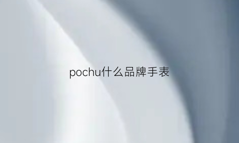 pochu什么品牌手表