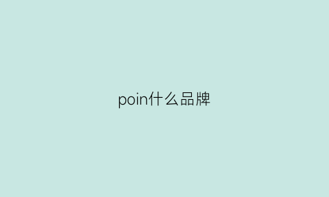 poin什么品牌(polin是什么品牌)