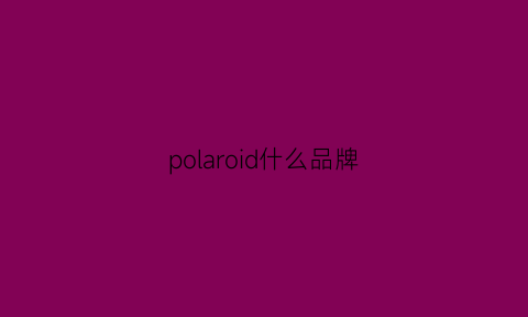 polaroid什么品牌(polarls牌子)