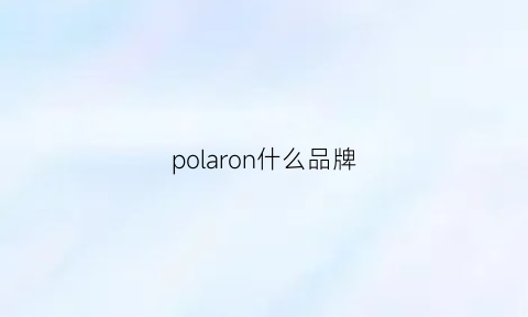 polaron什么品牌(polaroid什么档次)