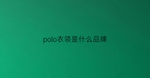 polo衣领是什么品牌(polo衣领是什么品牌的衣服)