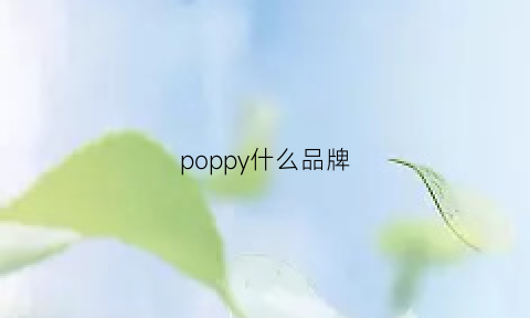 poppy什么品牌(popple是什么品牌)