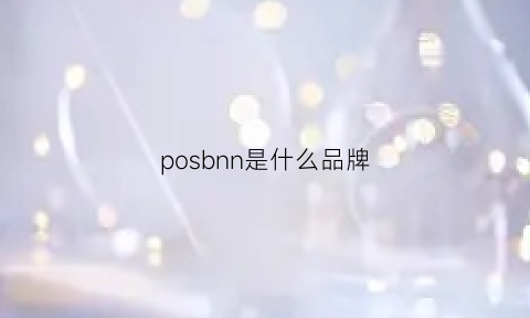 posbnn是什么品牌