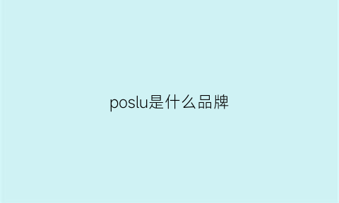 poslu是什么品牌