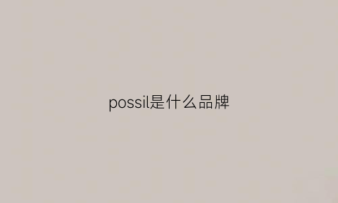 possil是什么品牌(posy什么品牌)