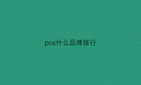 pos什么品牌排行