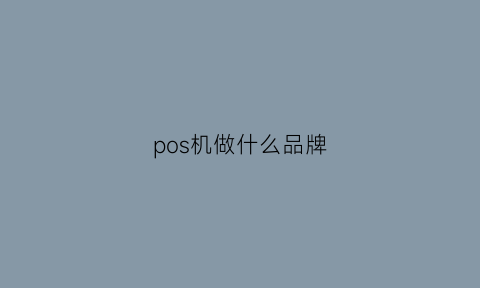 pos机做什么品牌(pos机做什么品牌好)