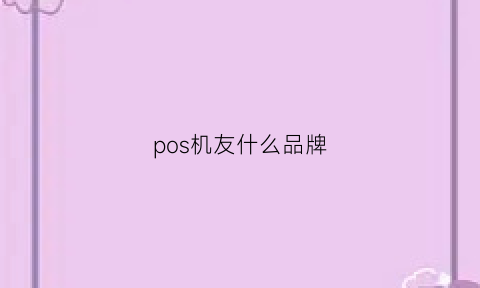 pos机友什么品牌(pos机各品牌优缺点)