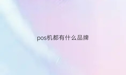 pos机都有什么品牌(pos机的十大品牌)