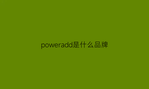 poweradd是什么品牌(powerdo是什么牌子)