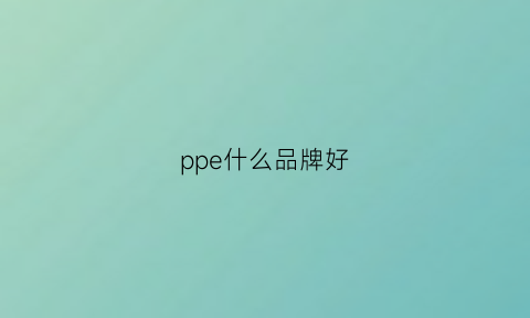 ppe什么品牌好(pp+什么牌子)