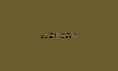 ppj是什么品牌(ppj是什么牌子)