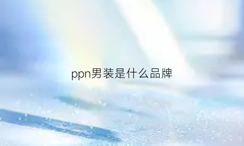 ppn男装是什么品牌(pp男鞋是什么牌子)