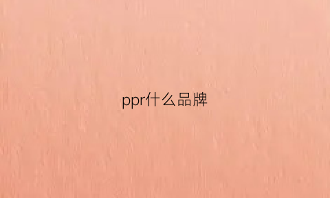 ppr什么品牌(ppr10大品牌)