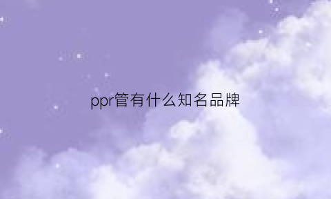 ppr管有什么知名品牌(ppr管十大畅销品牌)