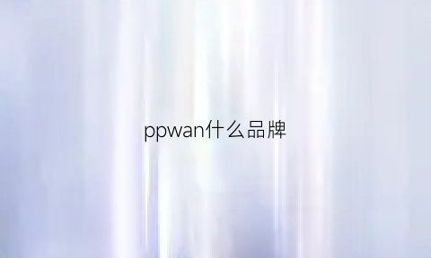 ppwan什么品牌(pp品牌官网)