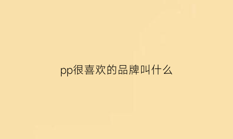 pp很喜欢的品牌叫什么