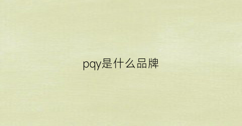 pqy是什么品牌(pluydgy是什么牌子)