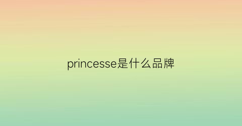 princesse是什么品牌(princesse是什么意思)