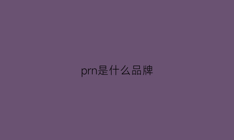 prn是什么品牌(prmr是什么牌子)