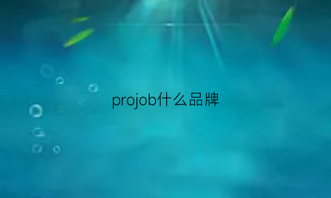 projob什么品牌(projob是什么牌子)