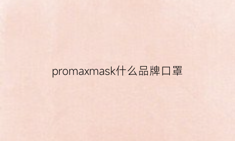 promaxmask什么品牌口罩