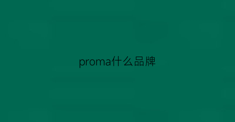 proma什么品牌(promain功放什么牌子)