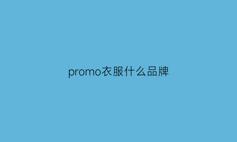 promo衣服什么品牌(pro是什么衣服)