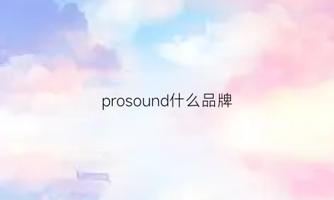 prosound什么品牌(premiumsound什么牌子)