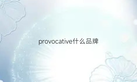 provocative什么品牌(propower是什么牌子)