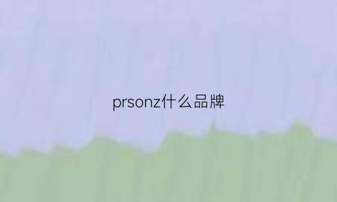 prsonz什么品牌