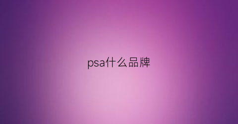 psa什么品牌(psacorporation)