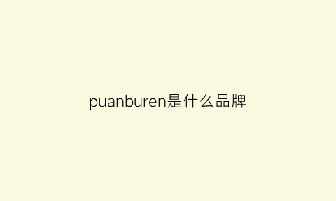 puanburen是什么品牌