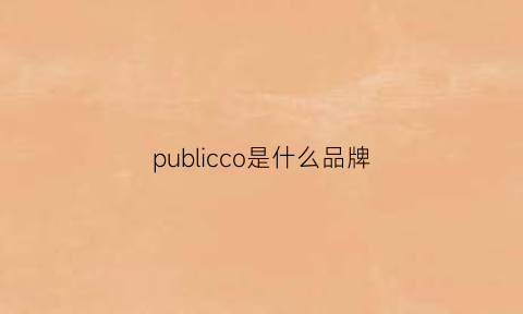 publicco是什么品牌