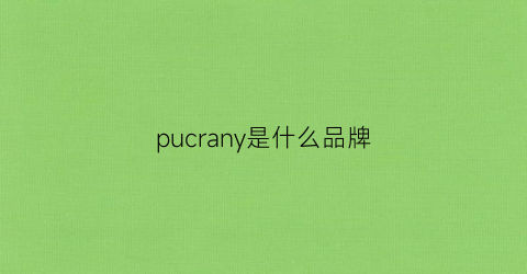 pucrany是什么品牌(puriae是什么牌子)