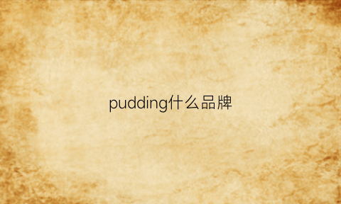 pudding什么品牌(pudding是什么)