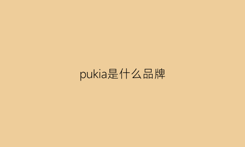 pukia是什么品牌(pura是什么牌子)