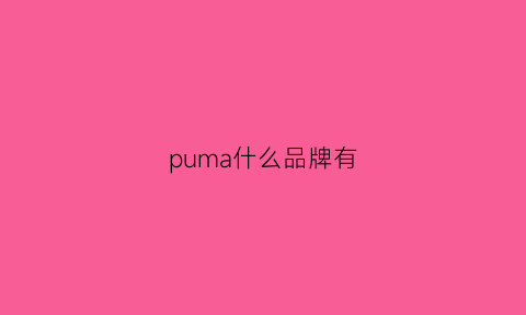 puma什么品牌有(puma什么牌子鞋)